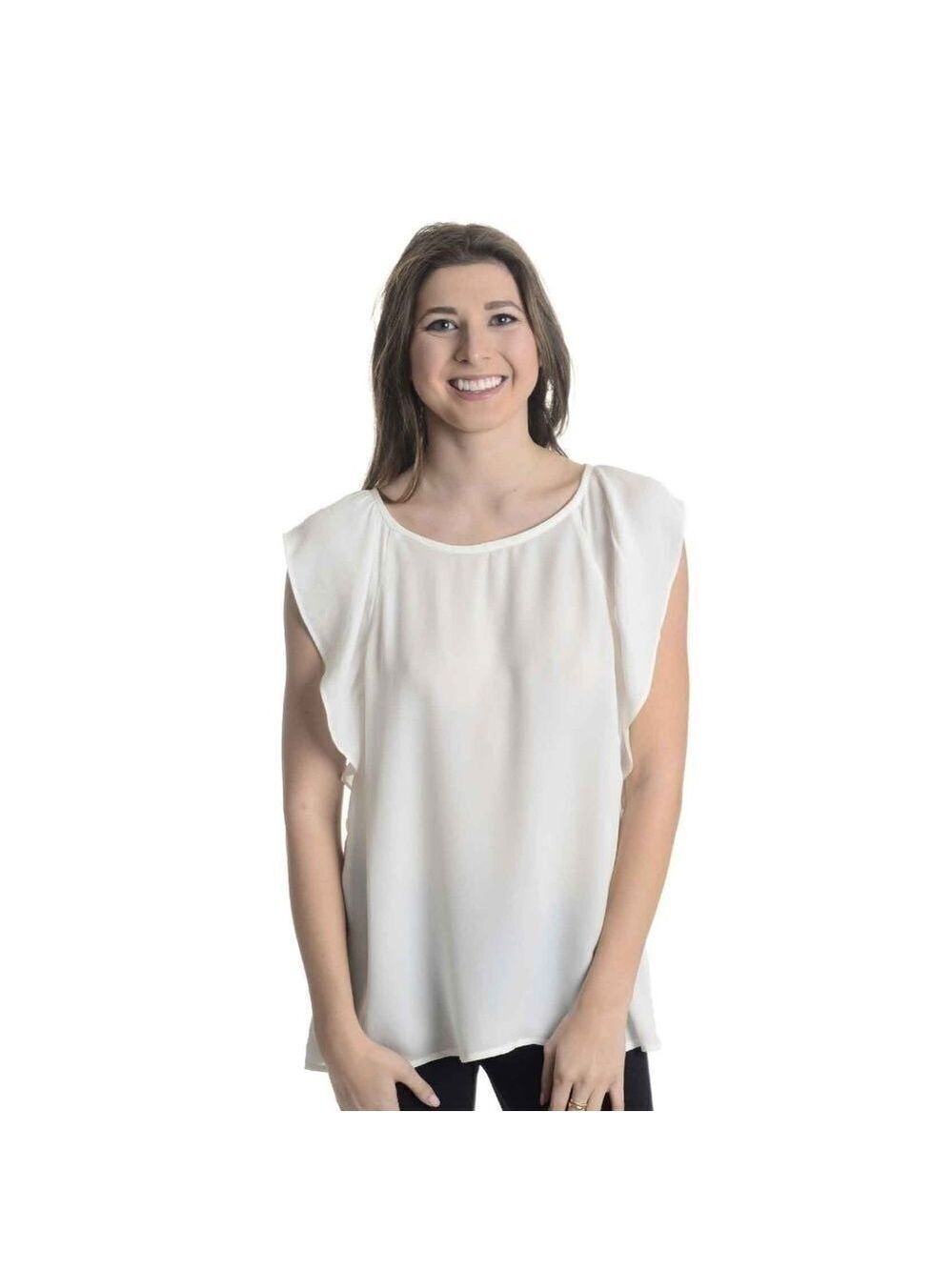 NEW Joie Hiatte Flutter Sleeve Keyhole Back Blouse
